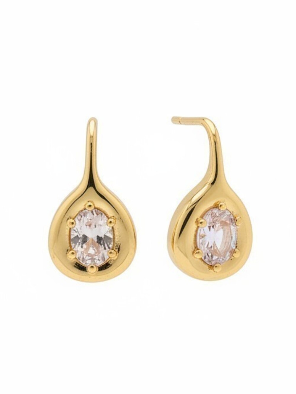 💛▪️House of Harlow▪️ 1960 Gold Teardrop Cubic Zirconia Brass  Earrings